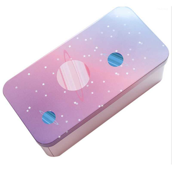 

2pcs korean starry sky retangle style double layer metal tin box storage box jewelry candy