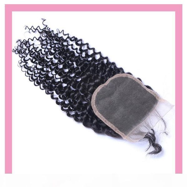 

peruvian virgin hair kinky curly 4x4 lace closure middle part part 4 by 4 closures natural color kinky curly, Black;brown