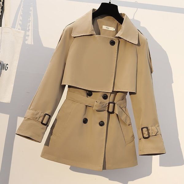 

2020 new fashion women's clothing turn-down collar full clothes trench coat for women, Tan;black