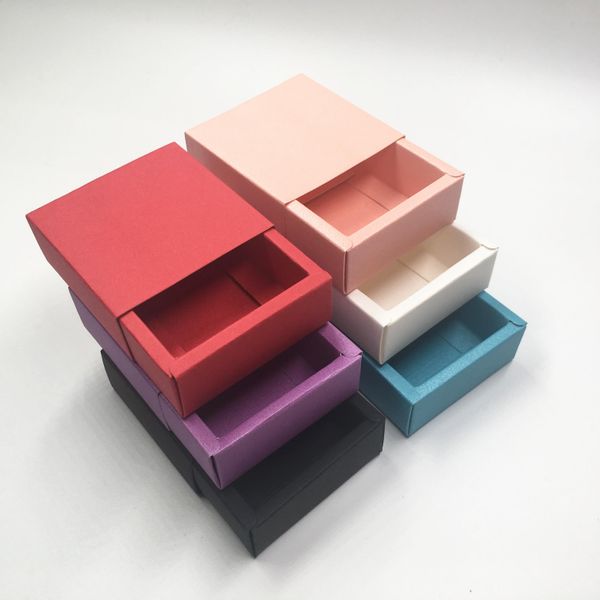 

24pcs смазливая kawaii красочный картон упаковки конфет выдвижные ящики стиль малый подарка венчания одолжений упаковочные коробки 5.2x5.2x2