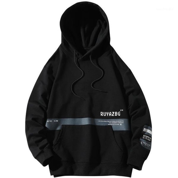 

men's hoodies & sweatshirts 2021 fashion oversized blank loose cotton custom print men hoodies1, Black