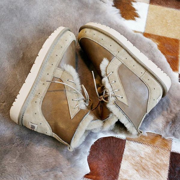 

2020 new genuine leather sheepskin women's warm and antiskid snow boots real fur snow boots women's shoes1, Black