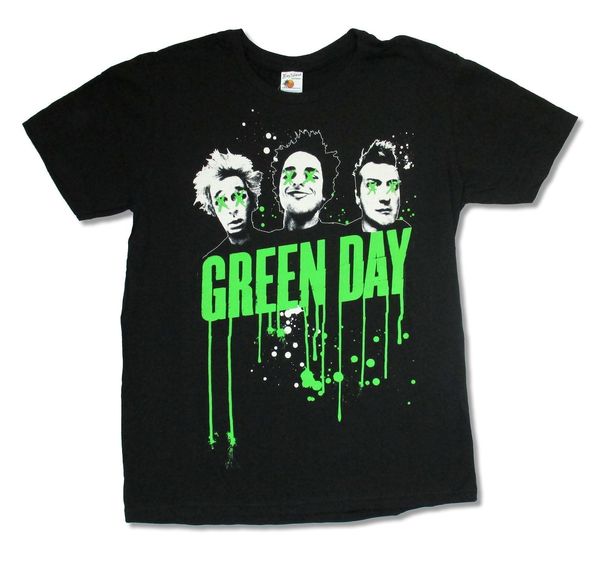 

green day "dripping paint" black t shirt new official quality t shirts printing short sleeve t shirt sport hooded sweatshirt hoodi