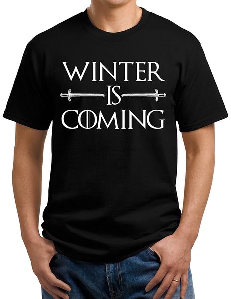 

2019 new pure cotton short sleeves hip hop fashion mens t-shirt winter is coming t-shirt sport hooded sweatshirt hoodie