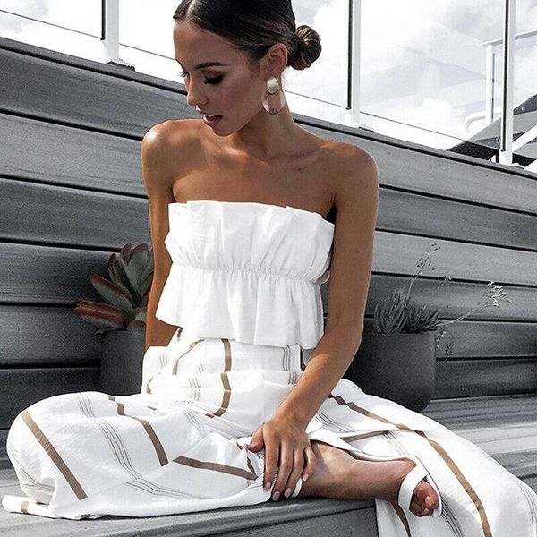 

bandeau casual tube crop off shoulder vest tank women strapless tees girl ruffles camis, White