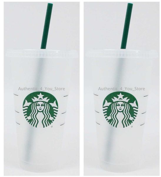 

starbucks reusable plastic 24oz cold cups size with cover and straw