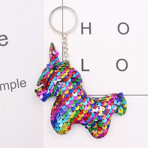 

cute cat sequins unicorn keychain reflective animal shape car key ring fashion women keys buckle for party favor 1 26bm e1