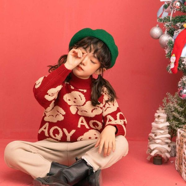 

h87742020 winter new children's wear towel embroidery thickened boys and girls' sweater, Blue