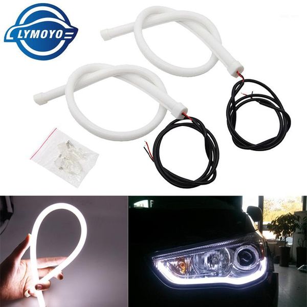 

2pcs/lot 30/45/60cm 12v car led flexible strip lights daytime running light tube headlight driving lights aut0 drl white dc 12v1