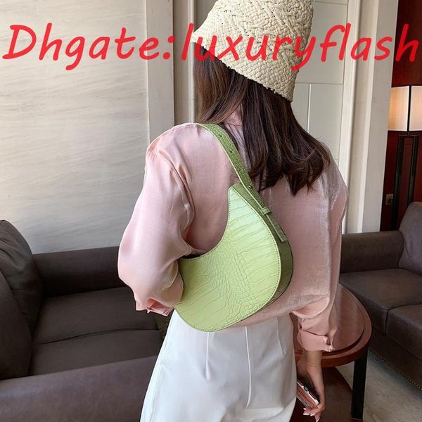 

HBP 2021 Fashion luxury Semicircle Women Handbags Portable Solid Color PU Leather Office Travel Daily Shoulder Totes Bag's Female Underarm P