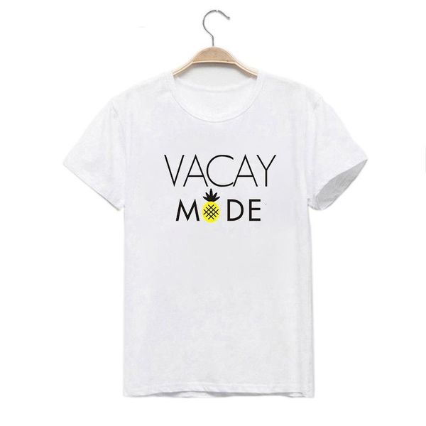 

vacay mode t-shirt women stylish travel vacay tshirt casual summer vacation tumblr graphic funny tee shirt women, White