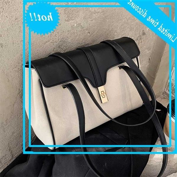 

contrast color dead bag 2021 mode new screen women designer handbag lock large capacity shoulder
