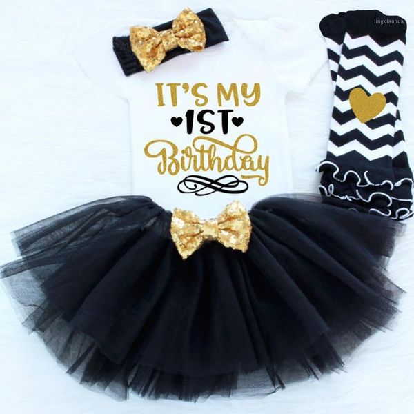 

infant first birthday outfits baby girl clothes sets newborn toddler girl christening party wear little one year clothing1, White