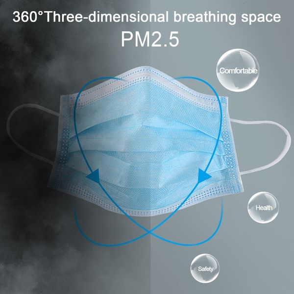 

filter disposable non wove three layer mask ply mouth face mask breathable earloops masks us stock fsat ship