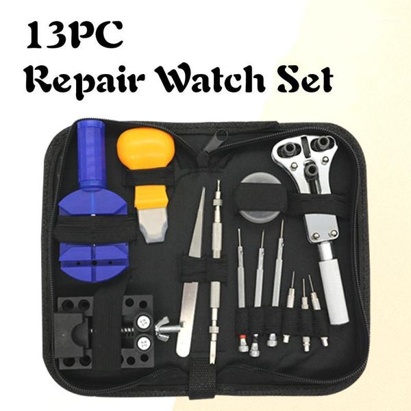

13pcs portable repair tool kit maintenance key watch case opener watchmaker watch pocket removing tools mechanic tool1