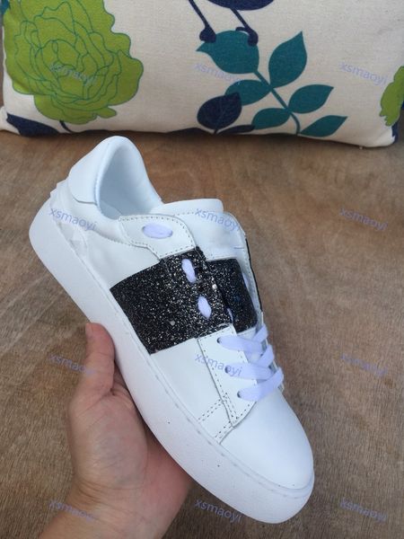 

classic sports shoes male woman platform riveted white shoes spring autumn luxe design leather flat soled casual shoes 35-45, Black;red
