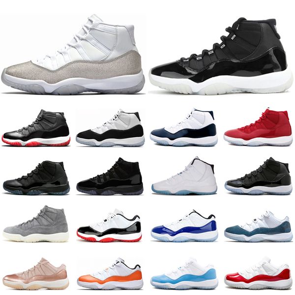 

new jumpman 11 11s 25th anniversary mens womens basketball shoes new bred concord low prom night win like metallic silver sports sneakers