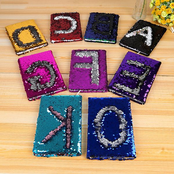 

sequin letter notebook notepads tickler books fashion office school supplies stationery christmas gift dhl