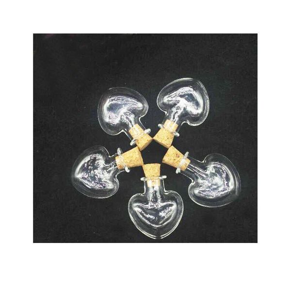 

300sets/lot heart small cork bottle glass bottle wishing bottle sale, wish perfume essential oil container necklace diy jllmln, Black