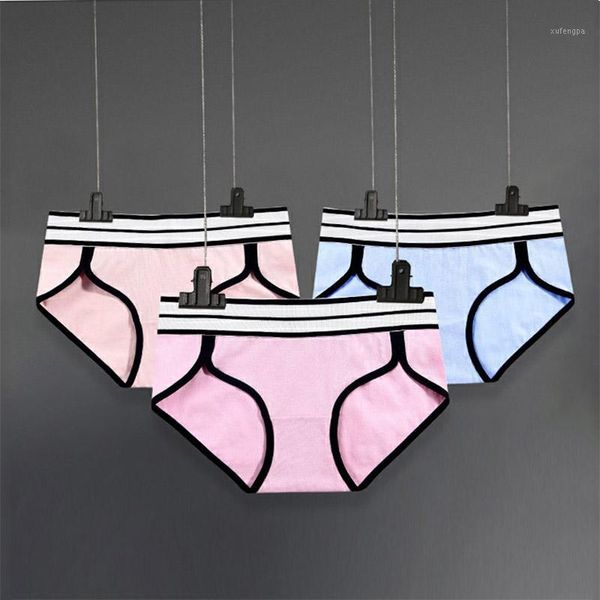

langsha women panties soft cotton intimates style underpants cute patchwork female underwear girls short pants plus size briefs1, Black;pink