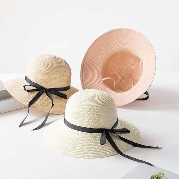 

cokk летние шляпы для женщин с лентой лук соломенная шляпа sun beach hat дамы складные ведро шляпы панама cap sunhat ветрозащитный кпт jlldj, Blue;gray