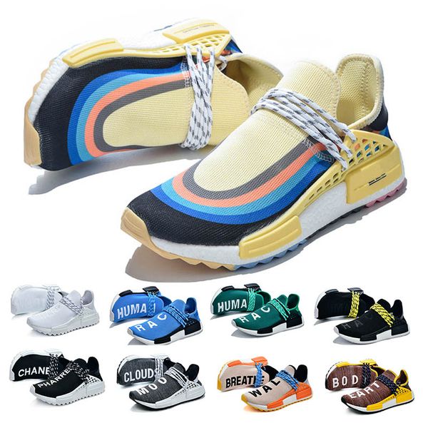 

human race men women running shoes pharrell williams hu runner white black yellow red grey mens trainers sports sneakers size 36-47