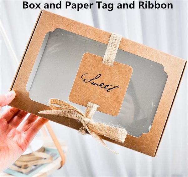 

lbsisi life 10pcs sweet kraft paper box with wibdow birthday wedding gift pack cake boxes and packaging baking cookies favor wmtxas