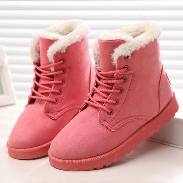 

women boots snow boots women winter shoes warm ankle ladies winter fur shoes, Black