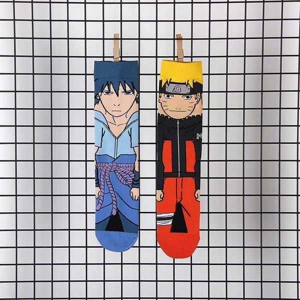 

men women socks cartoon anime naruto sasuke uchiha uzumaki naruto peripheral printing cotton socks gift