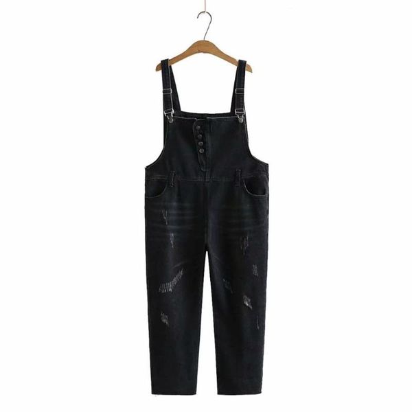 

cthink autumn 2020 new denim jumpsuit women fashion casual cotton jeans jumpsuit for woman fall korean style women's playsuit, Black;white