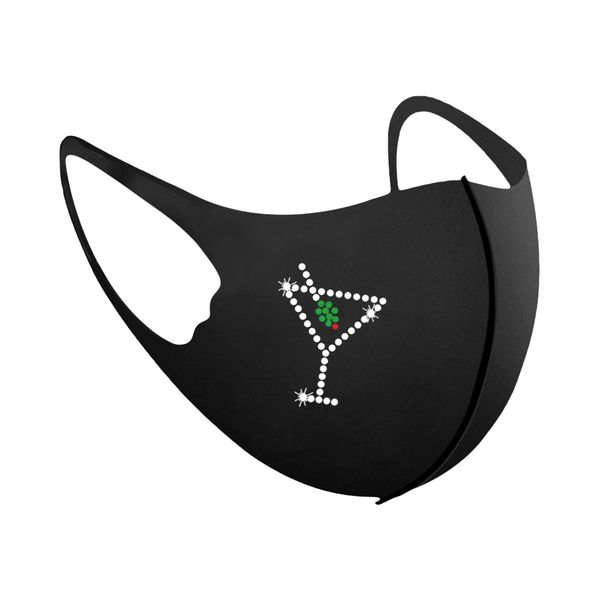 

new 10pcs christmas women pollution diamonds face man masks reusable mouth caps washable fabric cotton mask