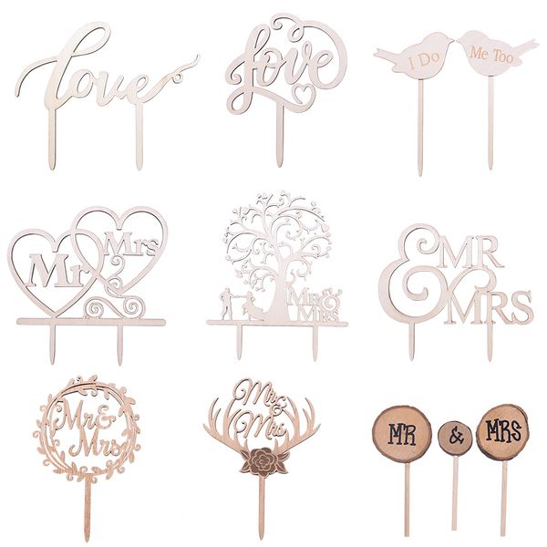 

mr & mrs wooden love er wood letters cake decoration engagement party wedding favors supplies gifts