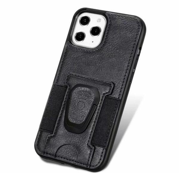 

2020 pu leather phone case cover with magnetic ring bracket stand holder for iphone 11 12 pro max xs max x wmtbvl qpseller