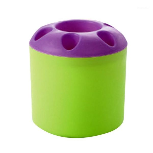 

hooks & rails creative multi-function plastic toothbrush cylinder holder table deskpen pencil container storage 2 colors drop 1