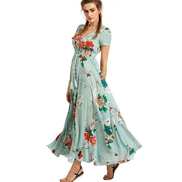 

summer women maxi dress print 2021 vintage ethnic bohemian beach long dress ladies fashion casual women floral dress bld1026, Black;gray