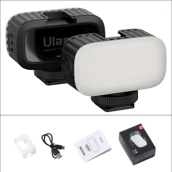 

flash heads ulanzi vl30 5600k mini led video light with cold shoe soft fill portable vlog 340 lux 2w 750mah type-c charging1