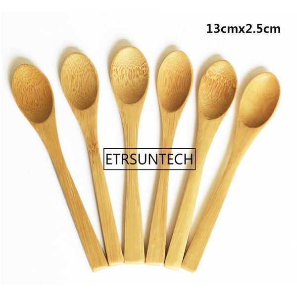 

8 size small bamboo spoons natural eeo-friendly mini honey spoons kitchen mini coffee teaspoon kids ice cream scoop 9~16cm