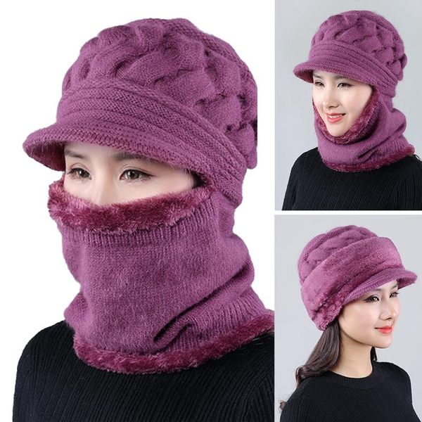 

beanie/skull caps hats scarf set beanie ski woman female neck warmer autumn winter beanies mask women hat knitted, Blue;gray