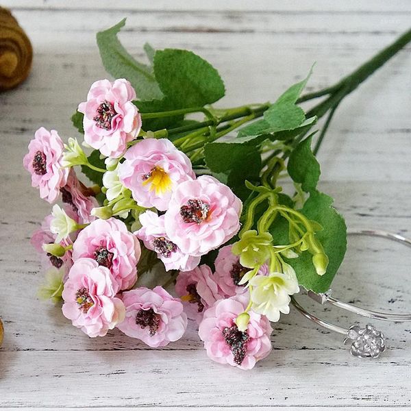 

decorative flowers & wreaths 1 bouquet artificial fake rose silk flower bridal wedding party dÃ©co1