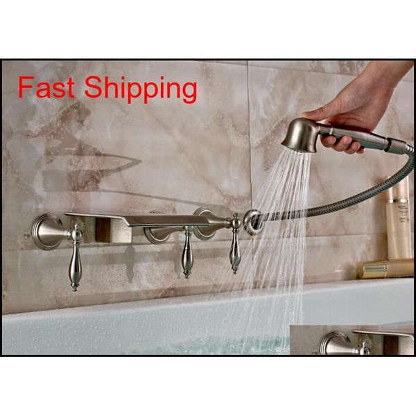 

new wall mounted bathroom waterfall tub faucet hand shower spr qylrjg toys2010