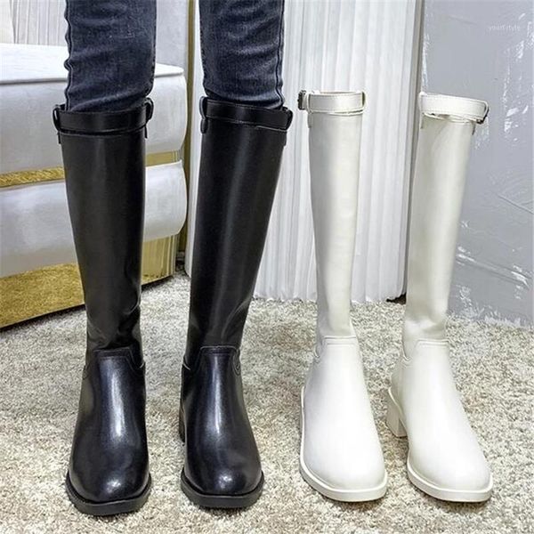 

spring autumn luxury women beige black knee high boots lady western riding long boots fashion lady low heels thigh high1