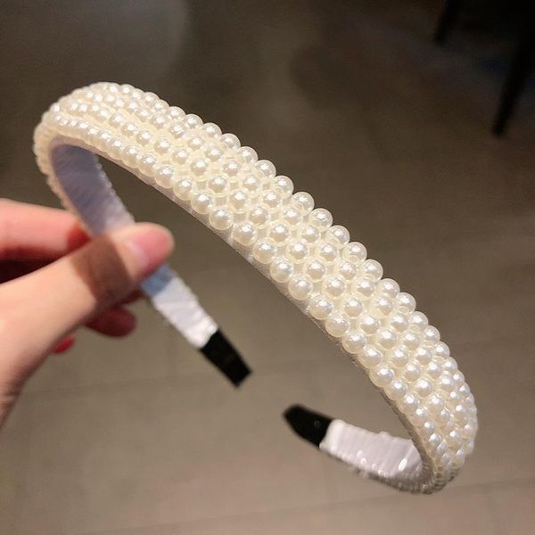 

fashion women elegant pearls hairbands sweet headband hair hoops holder hairband head band headwear hair accessories h sqcjcz, Black;brown