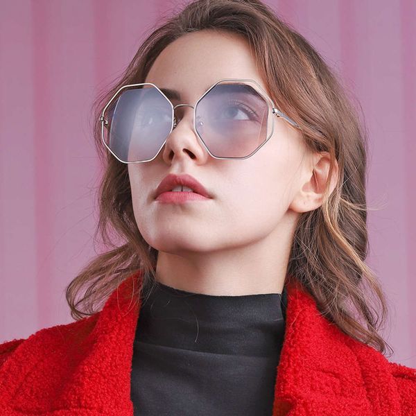 

polygon half gradient out fashion u.s.zippo hollowed tea lady elegant sunglass z11115, White;black