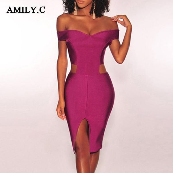 

amily.c ladies bandage dress gray 2020 summer women's bodycon bandage dress cut out shoulder party club1, Black;gray