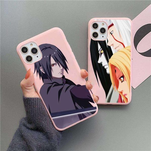 

naruto cartoon cute animation japane sasuke mobile phone case pink def 11 pro xs max 8 7 6 6s plus x 5s se 2020 xr