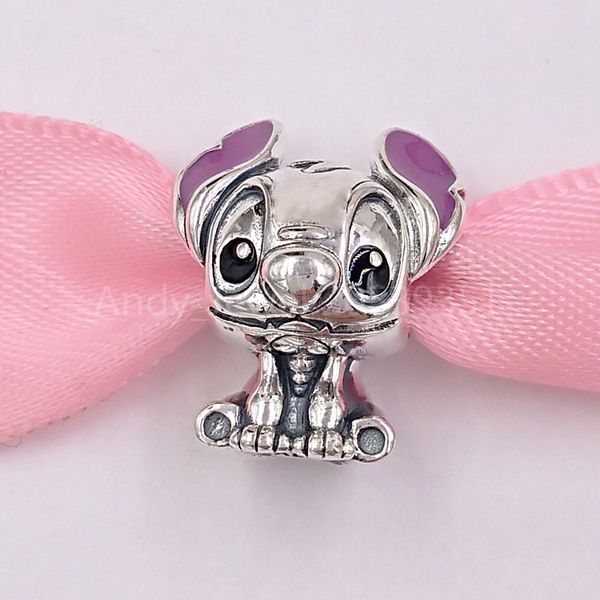 

authentic 925 sterling silver beads disnny lilo & stitch charm charms fits european pandora style jewelry bracelets & necklace 798844c01, Black