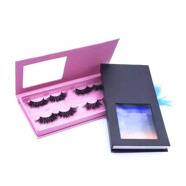 

false eyelashes 4 pairs design eyelash packaging box wholesale empty lash boxes rectangle case 25mm mink lashes creative package