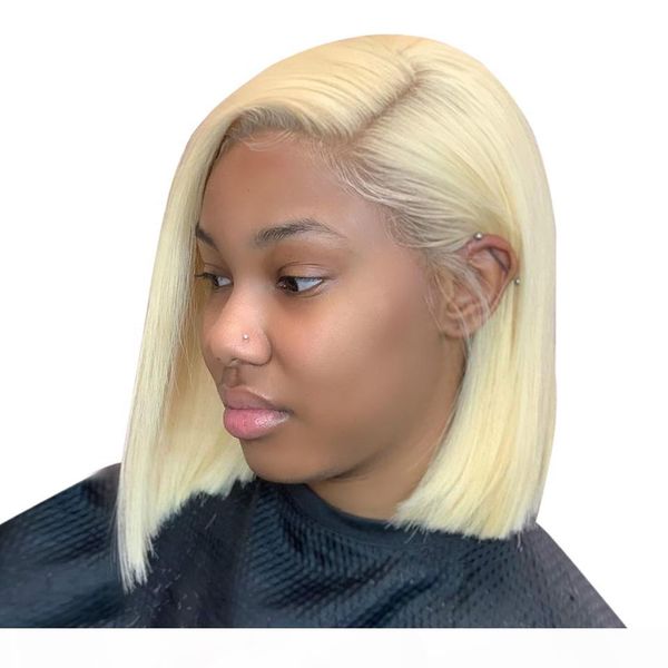 

13x6 blonde lace front wig brazilian 1b 613 short bob lace front human hair wigs for black women transparent lace front wig, Black;brown