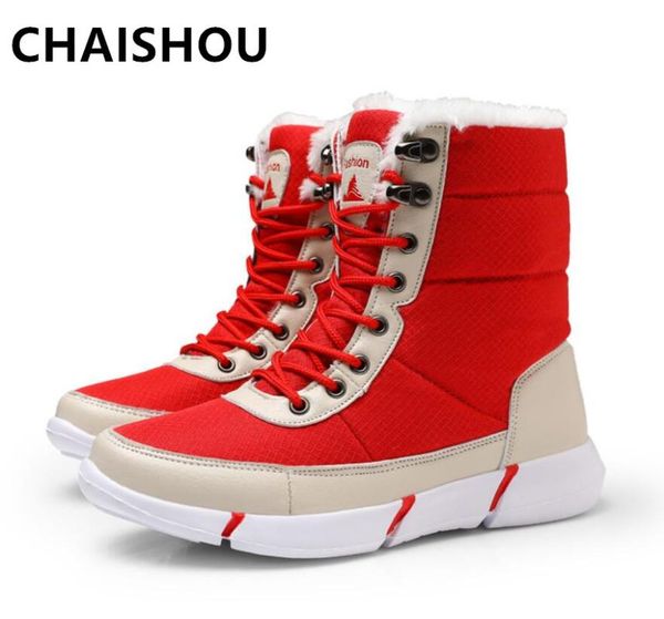 

boots women ankle winter designer shoes plus size couples lightweight women's waterproof and velvet snow d-11, Black