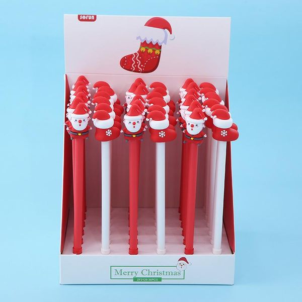 

36 pcs/lot creative christmas gel pen cute 0.5 mm signature pens school office writing supplies promotional gift